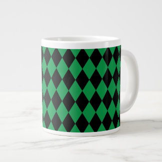 Taza De Café Gigante Harlequin Green y Black