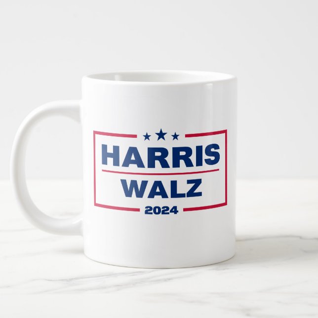 Taza De Café Gigante Harris Walz 2024 Kamala Harris Tim Walz Elección (Izquierda)