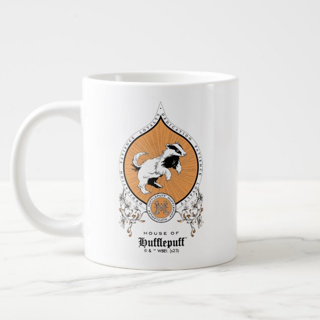 Taza De Café Gigante HARRY POTTER™ | Escudo Delicado Sketch HUFFLEPUFF™ (Izquierda)