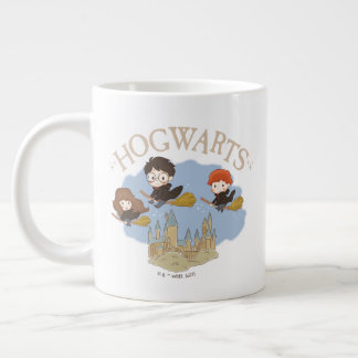 Taza De Café Gigante HARRY POTTER™, Hermione y Ron vuelan sobre HOGWART