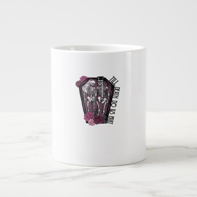 Taza De Café Gigante Hasta que la muerte nos separe, disfrazar la idea (Frente)