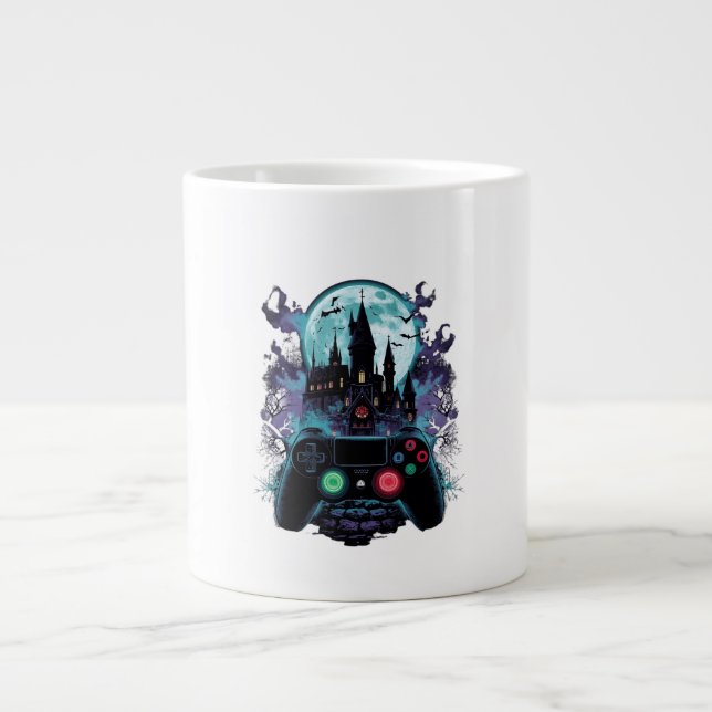 Taza De Café Gigante Haunted Castle Horror Gamer Design Mug (Frente)