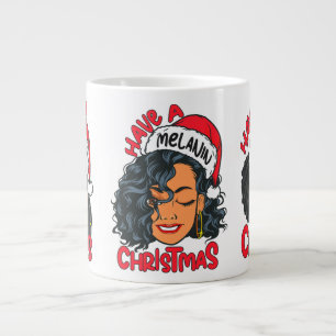 Taza De Café Gigante Have A Melanin Christmas Black Girl Magic Queen