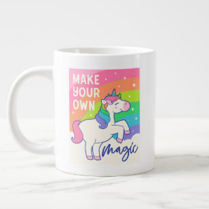 Taza De Café Gigante Haz tu propia magia   Cute unicornio