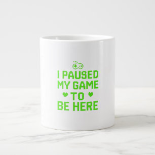 Taza De Café Gigante He parado mi juego Neon Pixel Art
