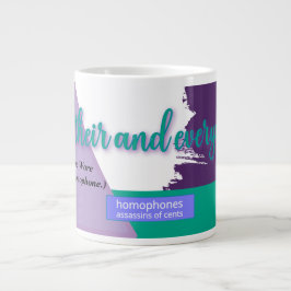 Taza De Café Gigante Hear, Their, and Everywear – Alfa Sity Homophones