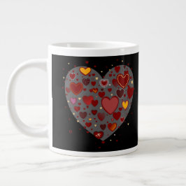 Taza De Café Gigante Hearts allover