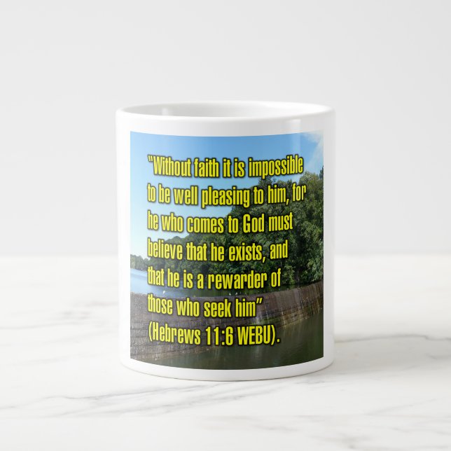 Taza De Café Gigante Hebreos 11:6 WEBU Mug (Frente)