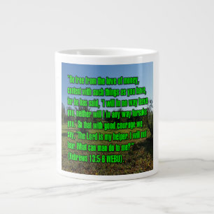 Taza De Café Gigante Hebreos 13:5-6 WEBU Mug
