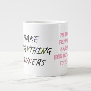 Taza De Café Gigante Hecho para Carol guion rosado estilo divertido