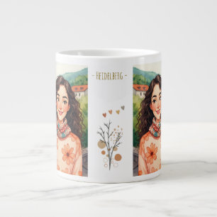 Taza De Café Gigante Heidelberg, Alemania,Chica Bonito,Vista de belleza
