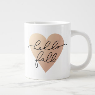 Taza De Café Gigante Hello Fall Love Heart