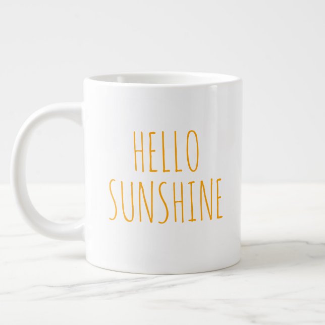 Taza De Café Gigante "Hello Sunshine" Sencilla y moderna granja (Izquierda)