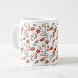 Taza De Café Gigante Herbstliches Blütenmosaik