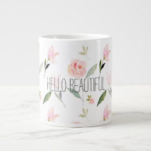 Taza De Café Gigante Hermosa acuarela floral