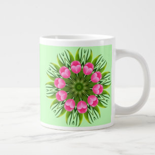 Taza De Café Gigante Hermosa Flor Mandala Design-79358