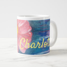 Taza De Café Gigante Hermosa Flor Personalizada