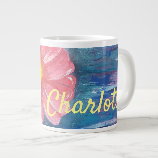 Taza De Café Gigante Hermosa Flor Personalizada (Derecha)