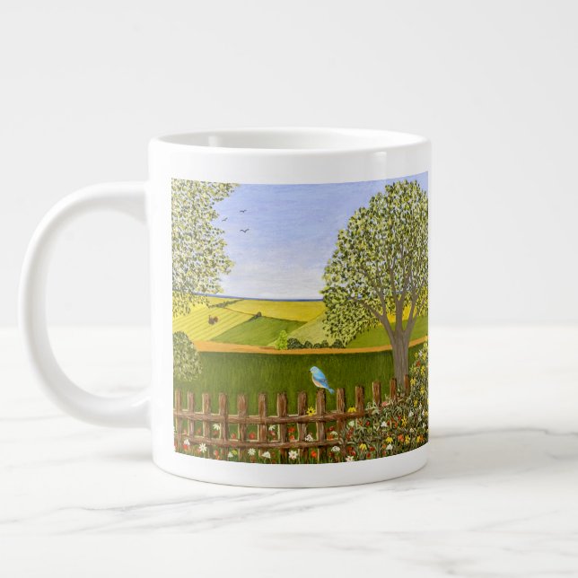 Taza De Café Gigante Hermosa vista Jumbo Mug (Izquierda)