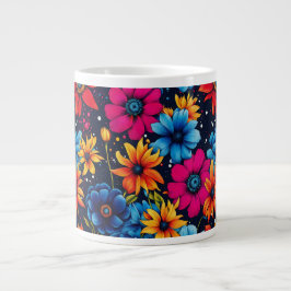 Taza De Café Gigante Hermosas flores y Rosas
