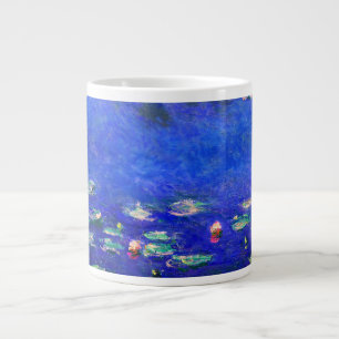 Taza De Café Gigante Hermosas Lirios de Agua Vintage por Claude Monet