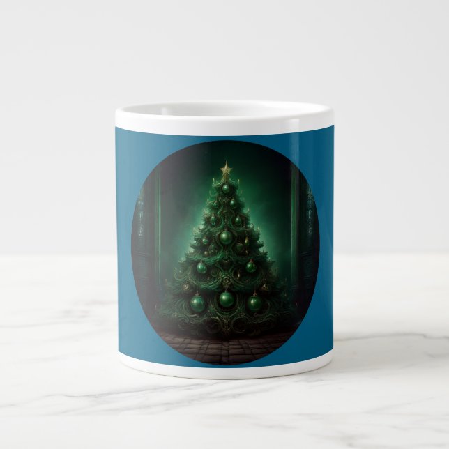Taza De Café Gigante Hermoso árbol de Navidad de estilo barroco (Frente)