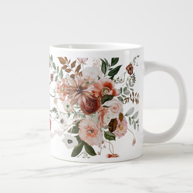 Taza De Café Gigante Hermoso Bouquet veraniego floral (Derecha)