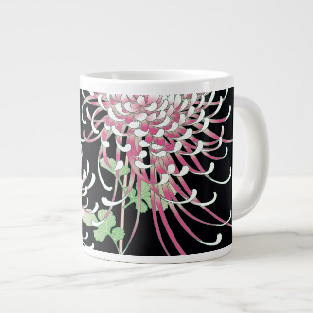 Taza De Café Gigante Hermoso crisantemo floral japonesa (Derecha)