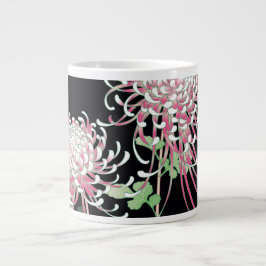 Taza De Café Gigante Hermoso crisantemo floral japonesa