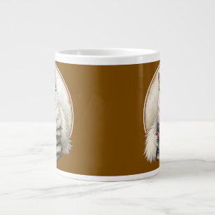 Taza De Café Gigante Hermoso Gato Blanco Encaramado En La Mug Especiali
