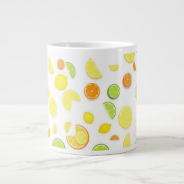 Taza De Café Gigante Hermoso limón verde y amarillo