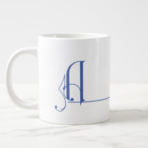 Taza De Café Gigante Hermoso Monograma A Minimalista Elegante