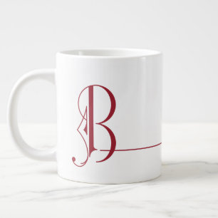 Taza De Café Gigante Hermoso Monograma B Minimalista Elegante
