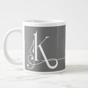 Taza De Café Gigante Hermoso Monograma elegante Minimalista K