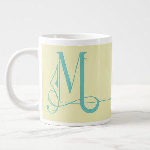 Taza De Café Gigante Hermoso Monograma elegante Minimalista M
