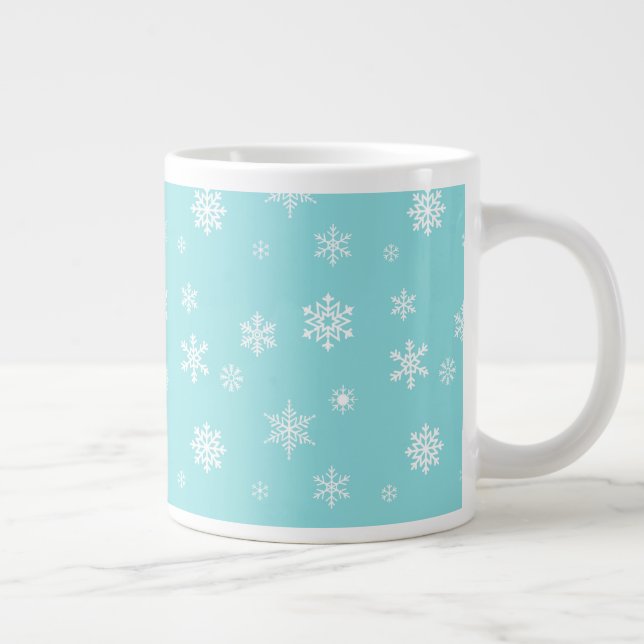 Taza De Café Gigante Hermoso patrón de copos de nieve (Derecha)