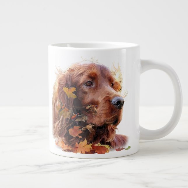 Taza De Café Gigante Hermoso Red Setter Irlandés (Derecha)