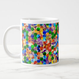 Taza De Café Gigante Hexagons horizontales de dos partes