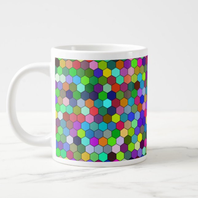 Taza De Café Gigante Hexagons verticales 20oz Mug (Izquierda)