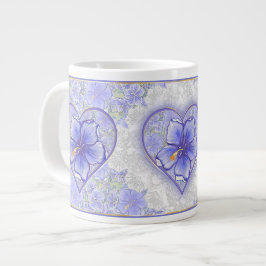 Taza De Café Gigante Hibiscus & lace BLUE