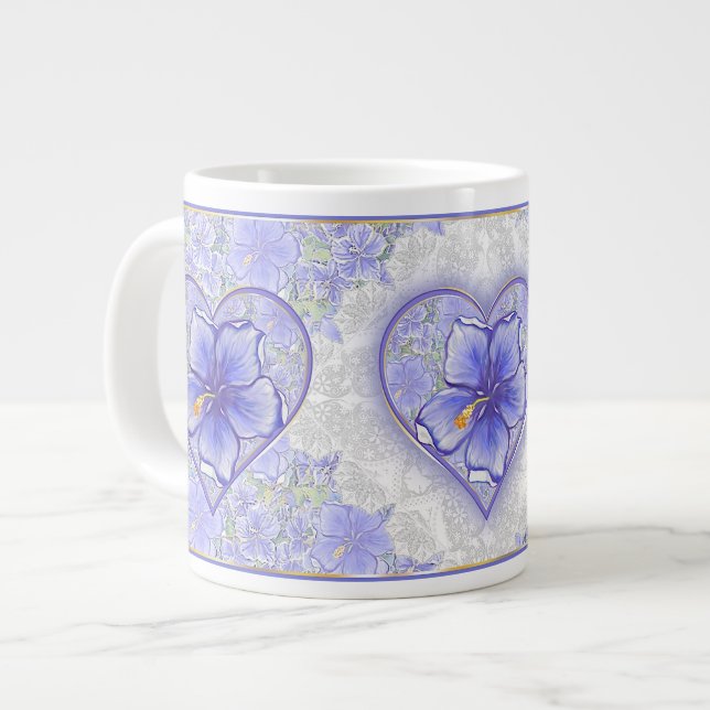 Taza De Café Gigante Hibiscus & lace BLUE (Izquierda)