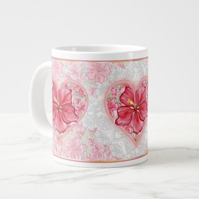 Taza De Café Gigante Hibiscus & lace RED (Izquierda)