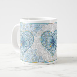 Taza De Café Gigante Hibiscus & lace TURQUOISE
