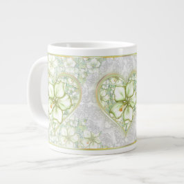 Taza De Café Gigante Hibiscus & lace WHITE