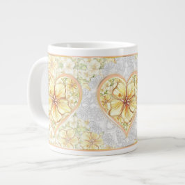 Taza De Café Gigante Hibiscus & lace YELLOW