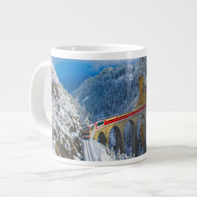 Taza De Café Gigante Hielo y nieve | Bernina Express, Suiza (Izquierda)