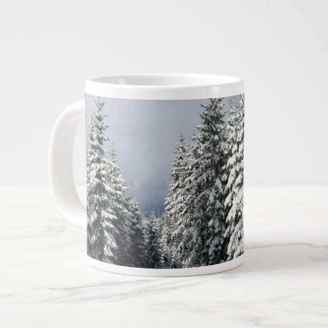 Taza De Café Gigante Hielo y nieve | Pine Woodland, Austria (Izquierda)
