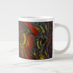 Taza De Café Gigante Hierro Tigre en Rojo, Amarillo, Azul