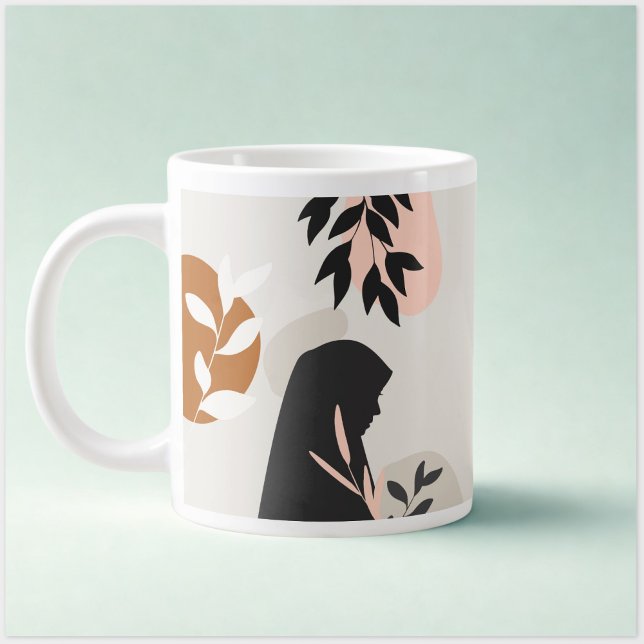 Taza De Café Gigante Hijabi Girl Monogram Mug | Terracotta & Blush Boho (Subido por el creador)