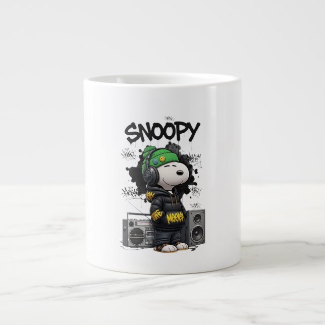 Taza De Café Gigante Hip-Hop Snoopy Urban Street Art Illustration (Frente)